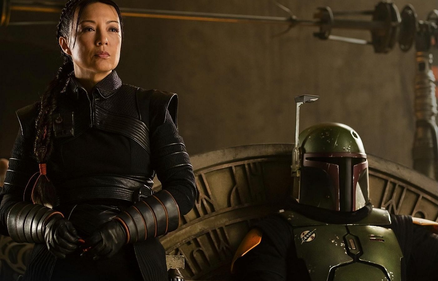 Ming-Na Wen and Temuera Morrison in The Book of Boba Fett (Image via IMDb)