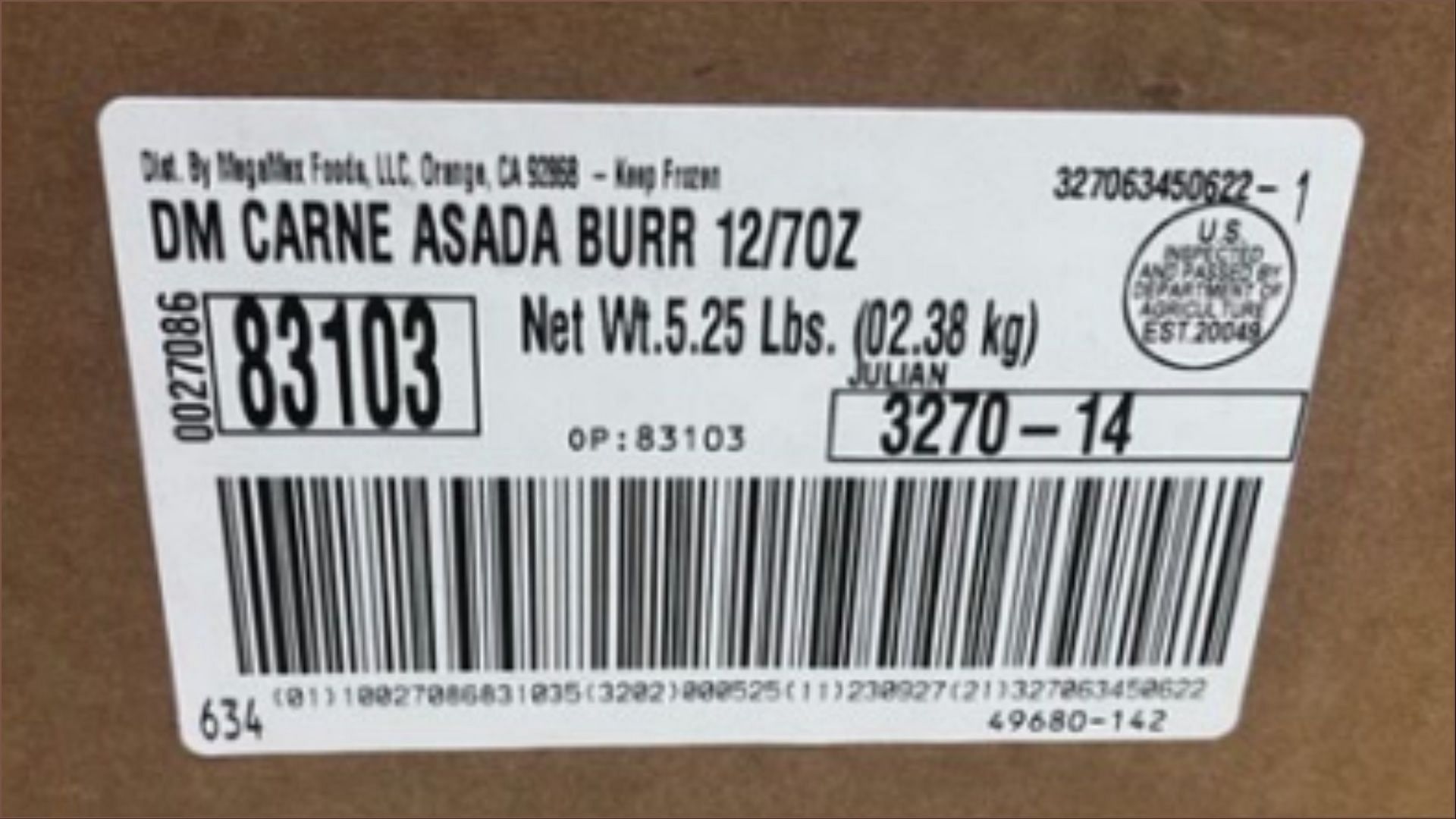 The recalled Carne Asada ready-to-ear Burritos are feared to be contaminated with Listeria monocytogenes and could cause infections (Image via FSIS)