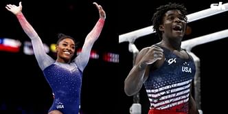 WATCH: Simone Biles and Fred Richard attempt men's and women's gymnastics routines