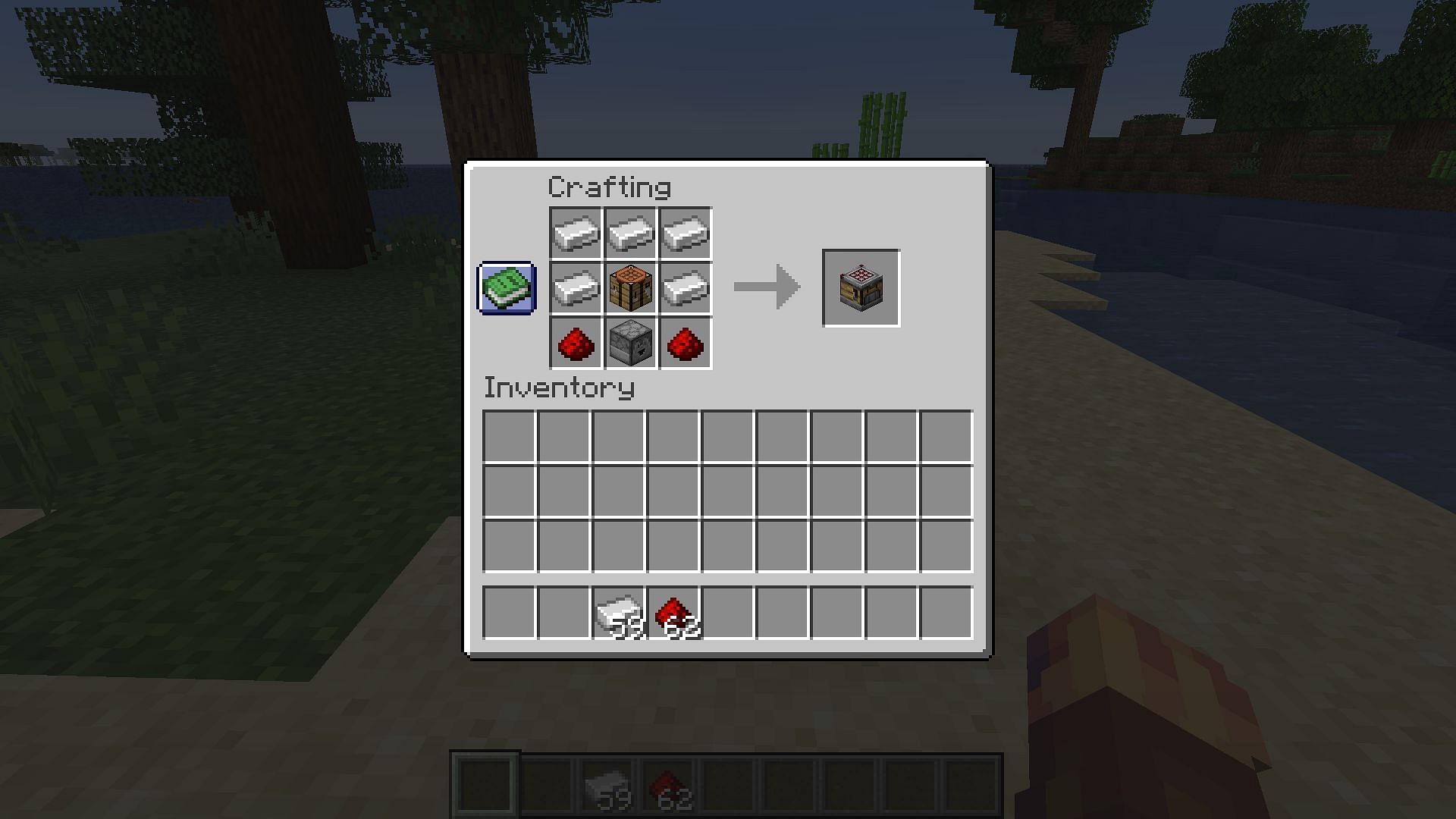A few materials factor into the creation of the crafter block (Image via Mojang)
