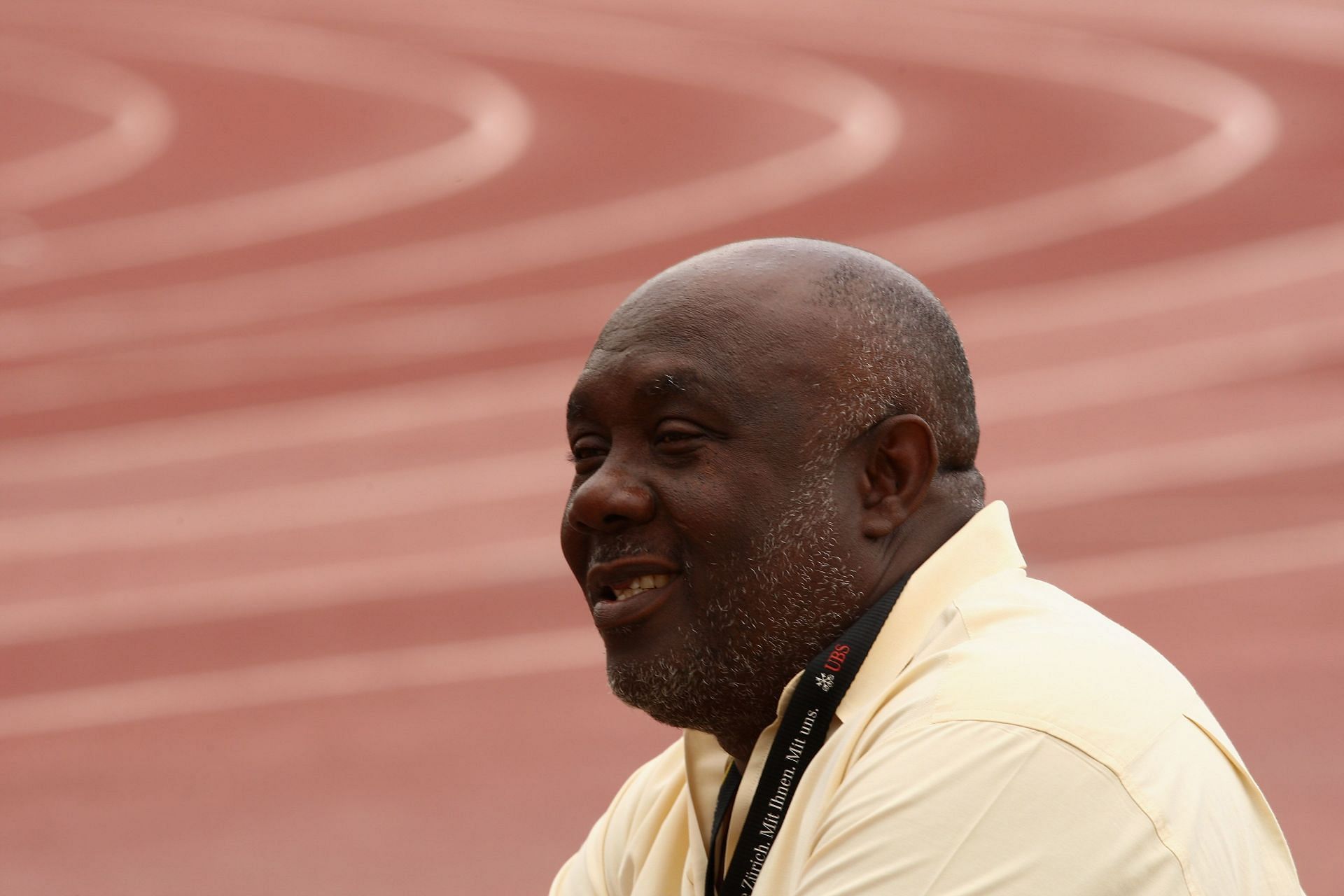 Glenn Mills, coach to Usain Bolt, poses for a portrait during a training feature at the National Stadium