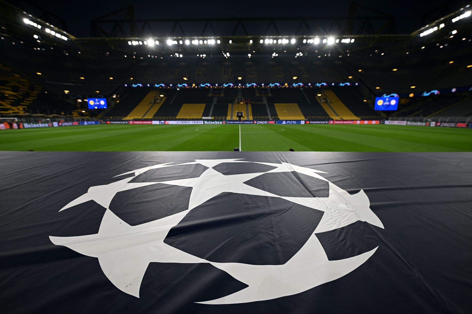 UEFA Champions League banner (via Getty Images)
