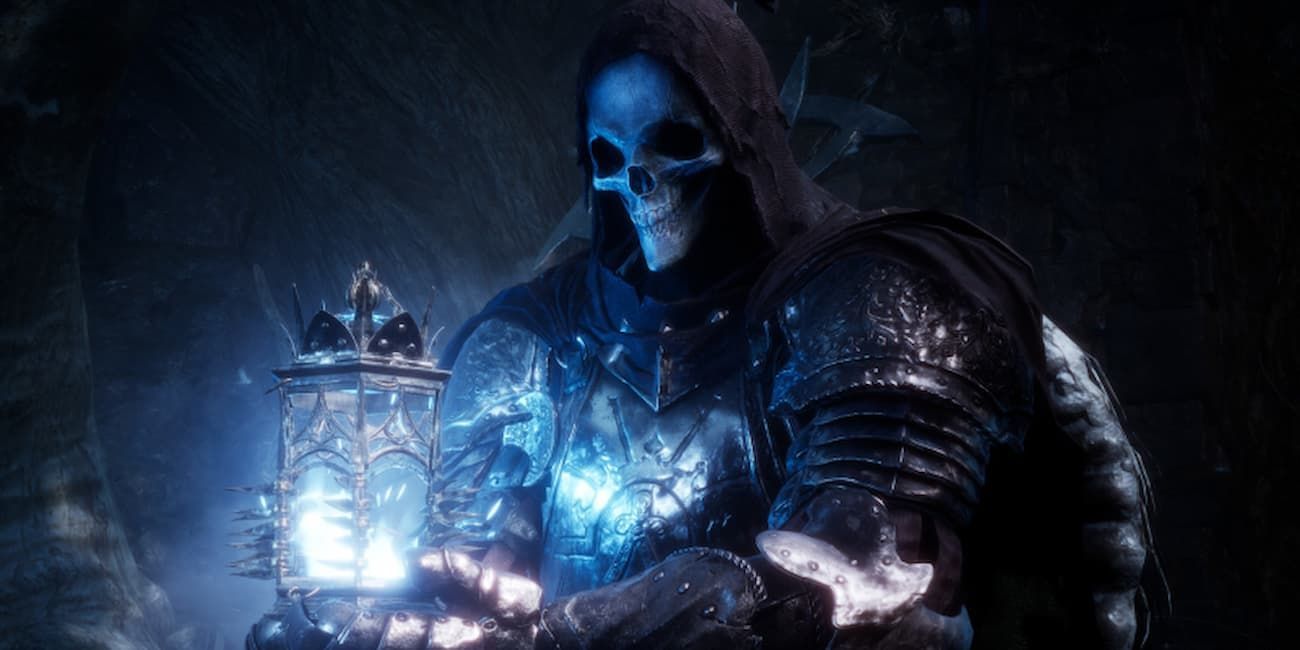 Using the Umbral lamp in Lords of the Fallen (Image via CI Games)