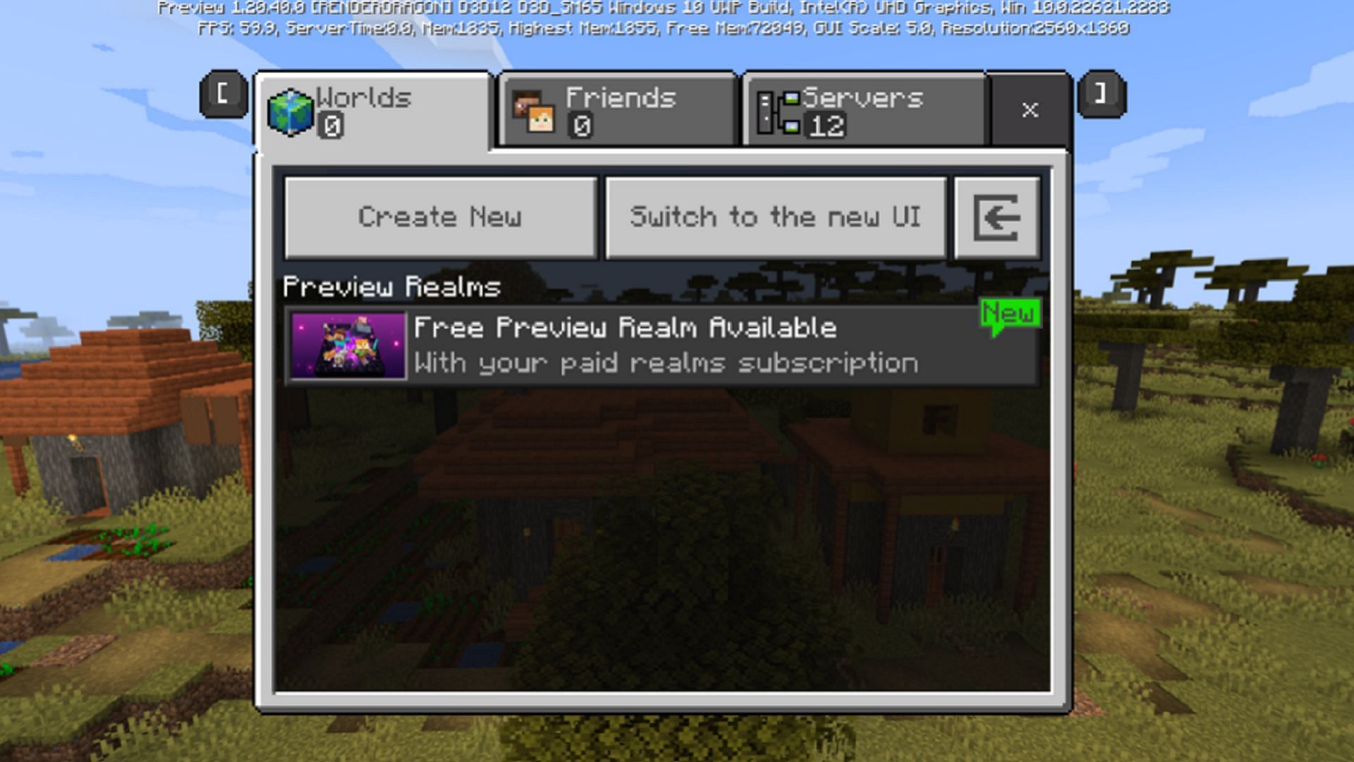 Creating a new snapshot or preview Realm in Minecraft is quite simple (Image via Mojang)