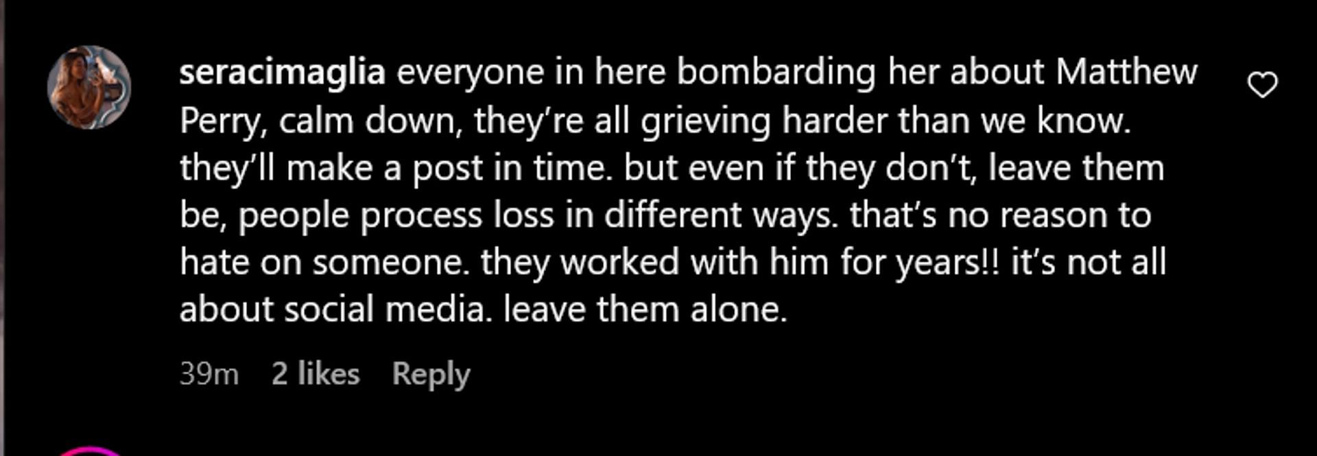 Fans have also come to the defense of the Friends cast members