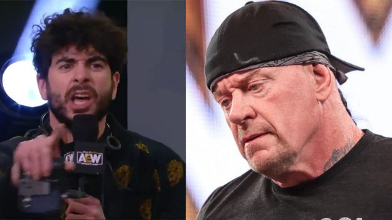 Tony Khan (left) and WWE legend The Undertaker (right)