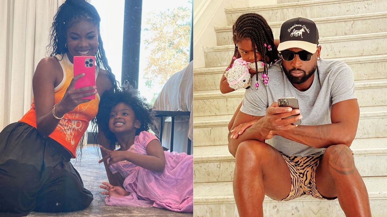 Gabrielle Union and Dwyane Wade with their daughter Kaavia James. (Photos: Gabrielle Union and Dwyane Wade on Instagram)