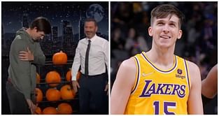 WATCH: Austin Reaves hits the ice in my veins celebration after shooting a pumpkin on ‘Jimmy Kimmel Live!’