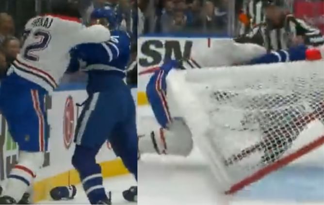 VIDEO: Ryan Reaves and Arber Xhekaj end up in massive brawl to mark first fight of 2023/24 NHL season
