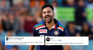“Khel raha tha na match dekh raha tha?” – Fans troll Shardul Thakur for returning wicketless in IND vs PAK 2023 World Cup match