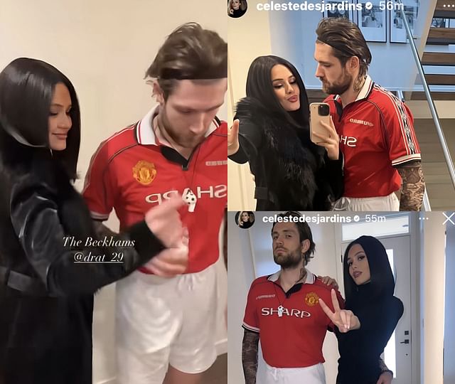 Leon Draisaitl, girlfriend Celeste cosplay as David Beckham &amp; Posh Spice Victoria