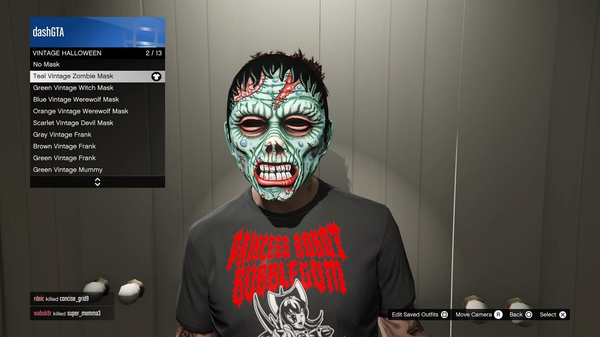 The Teal Vintage Zombie Mask (Image via X/@dash_GTA)