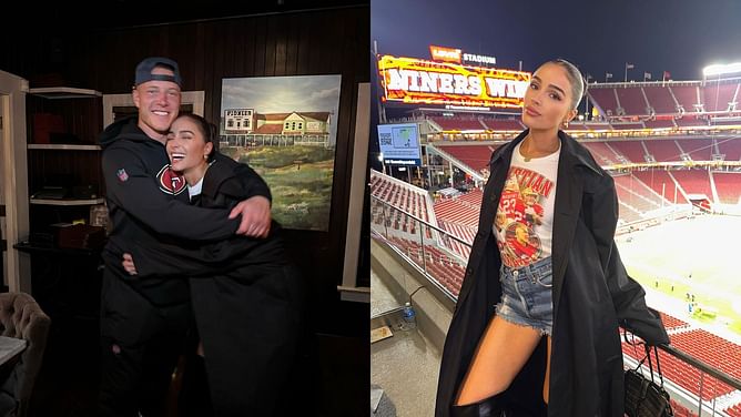 IN PHOTOS: Olivia Culpo shares 'proud' moment with Christian McCaffrey as 49ers dominate Cowboys 42-10