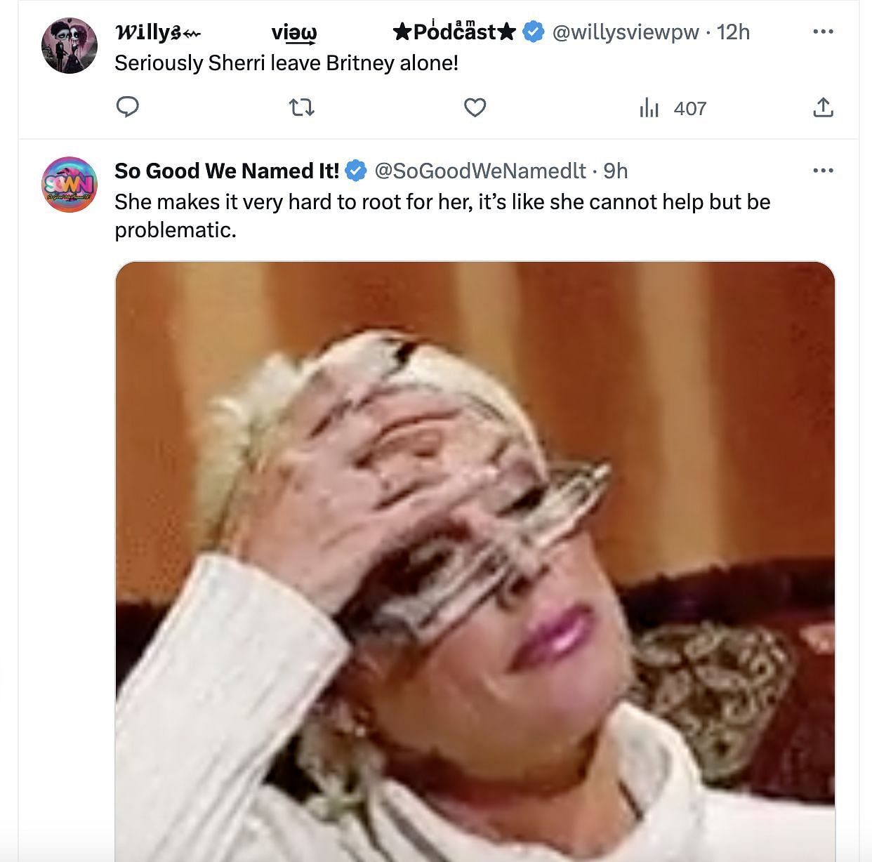 Social media users bashed Shepherd as she called Britney Spears &quot;crazy&quot; on the WWHL episode: Reactions explored. (Image via Twitter)