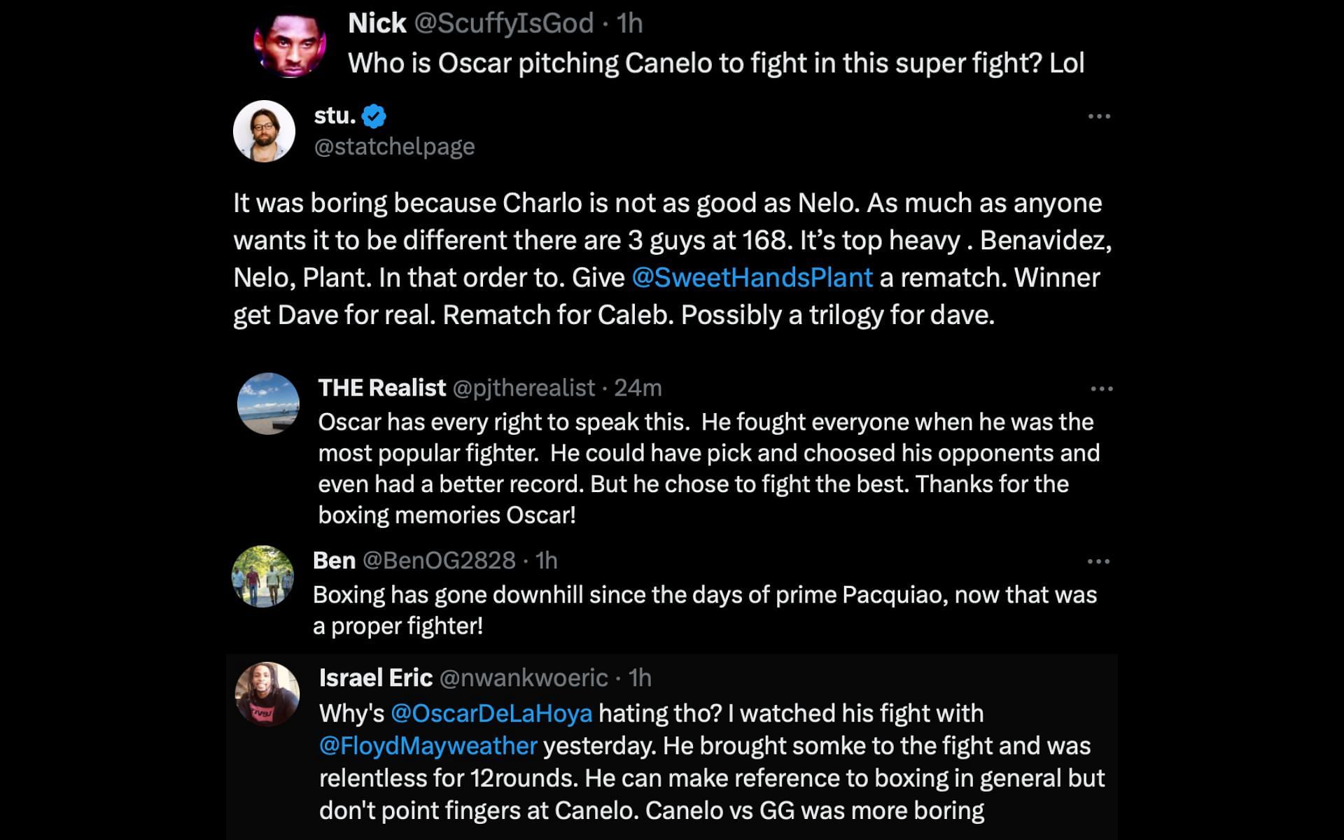 Fans react to De La Hoya&#039;s comments.