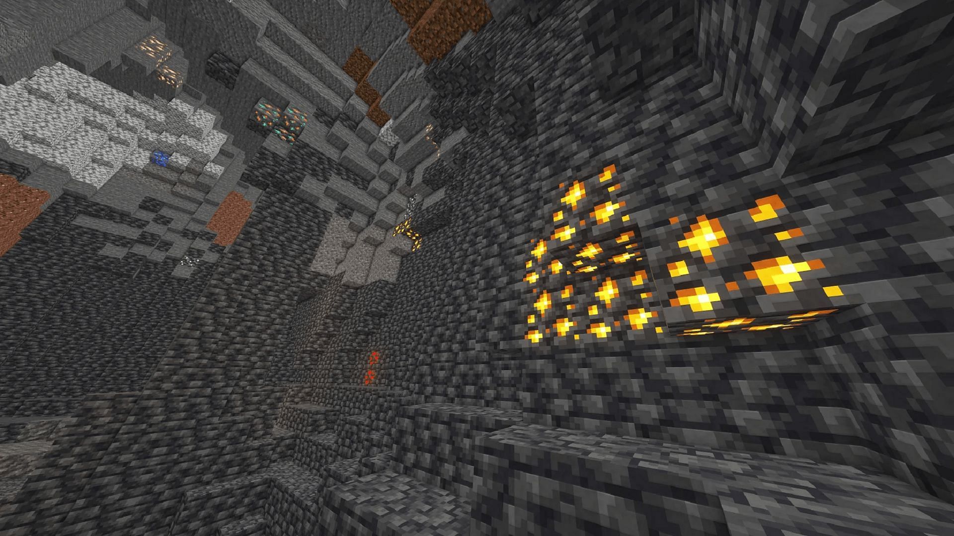 Mining underground and in caves is a straightforward way to increase gold yields (Image via Mojang)