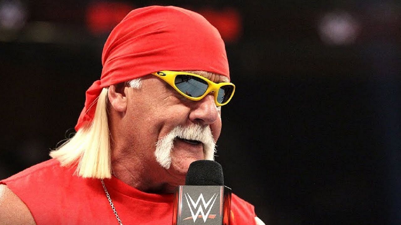Hogan cutting a promo on WWE TV