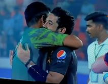 [Watch] Overjoyed Babar Azam embraces Mohammad Rizwan after keeper-batter's ton guides Pakistan to record win in 2023 World Cup