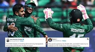 "Incredible display of bowling" - Fans react as Shakib Al Hasan’s 3/30 helps Bangladesh bowl out Afghanistan for 156 in 2023 World Cup