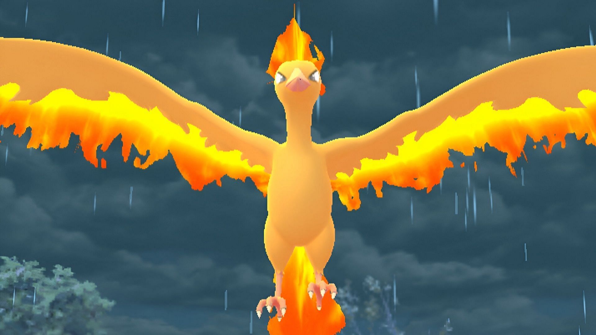 A Fire/Flying-type like Moltres can hard counter Decidueye (Image via Niantic)