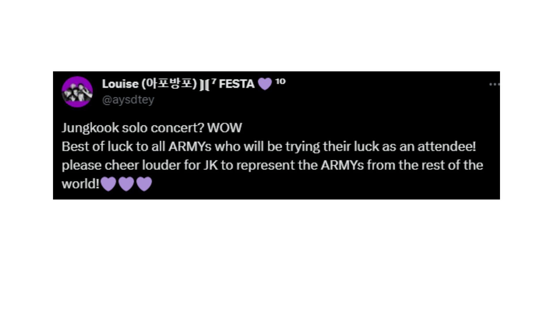 BTS&#039; Jungkook&#039;s fans react to his solo concert announcement (Image via X)