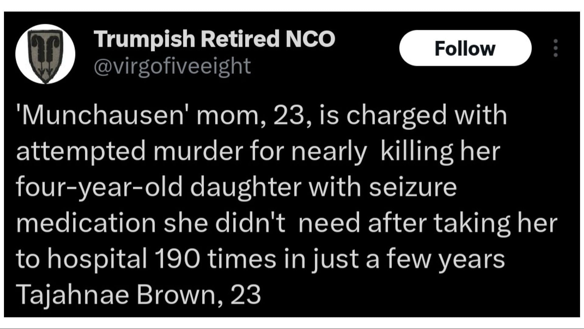 Brown has been charged with attempted murder. (Image via Trumpish Retired NCO/X)