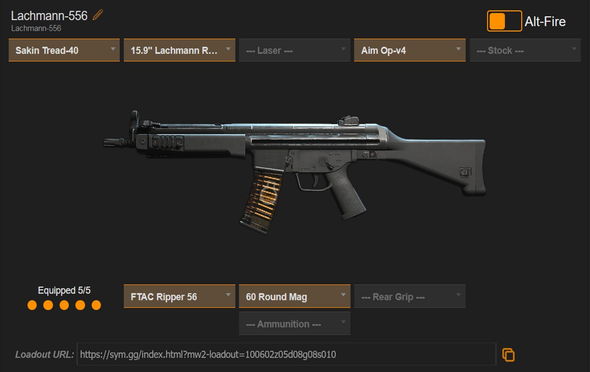 Best long-range Lachmann 556 loadout in Warzone 2 (Image via sym.gg)