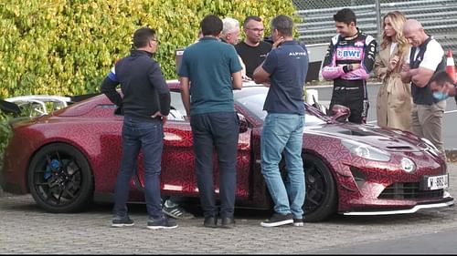 Esteban Ocon testing out the Alpine A110 RS