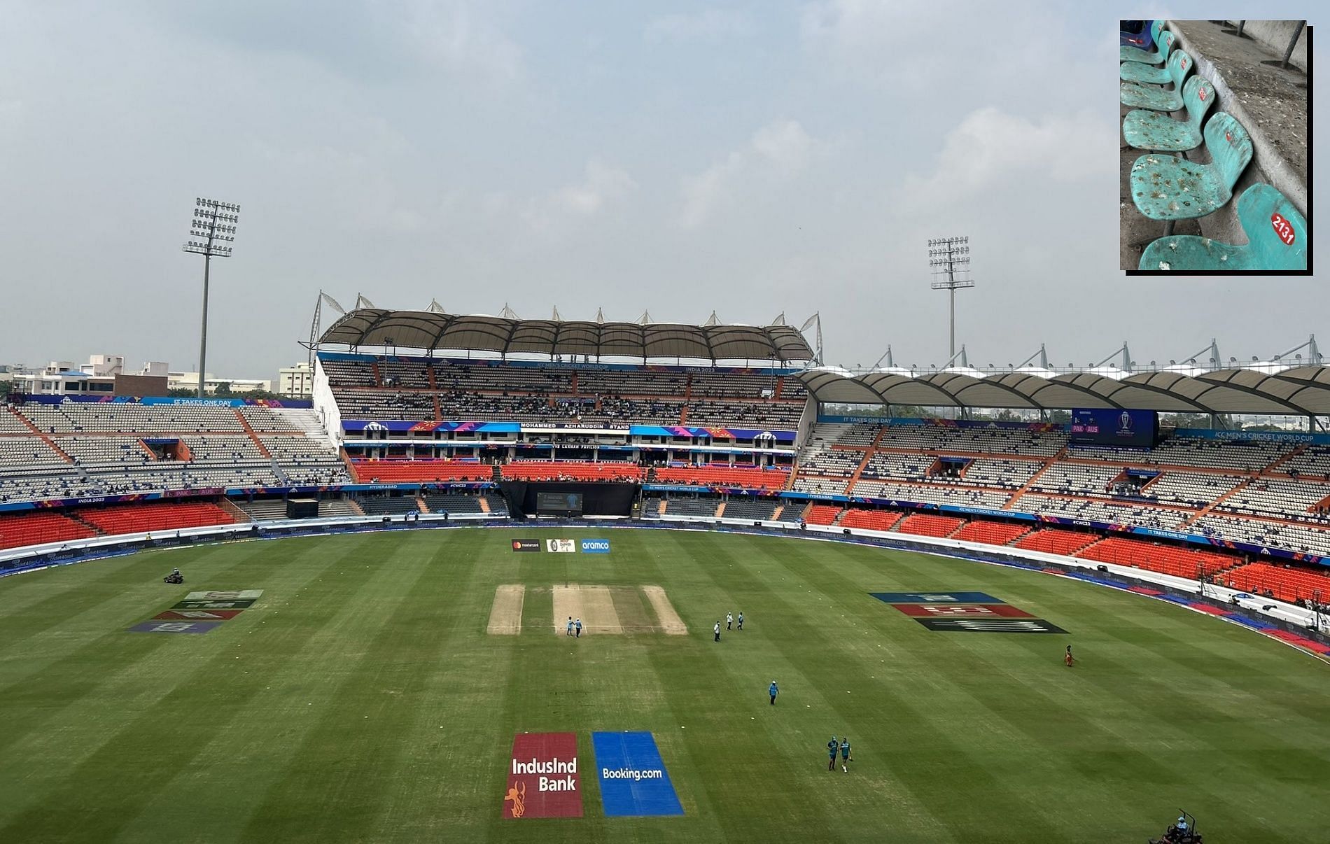 Hyderabad stadium dirty seats