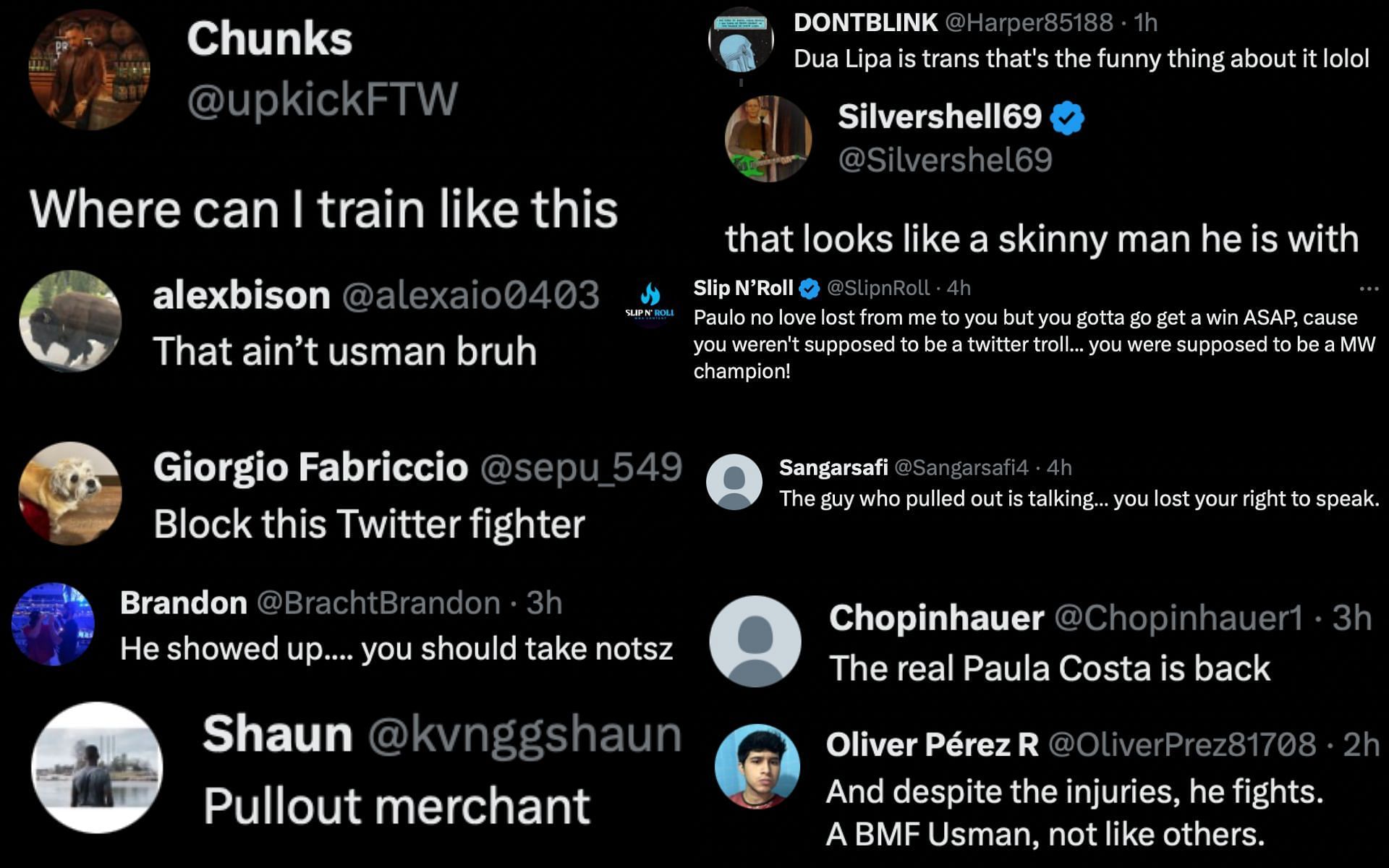 Fans react to Paulo Costa&#039;s trolling on X.