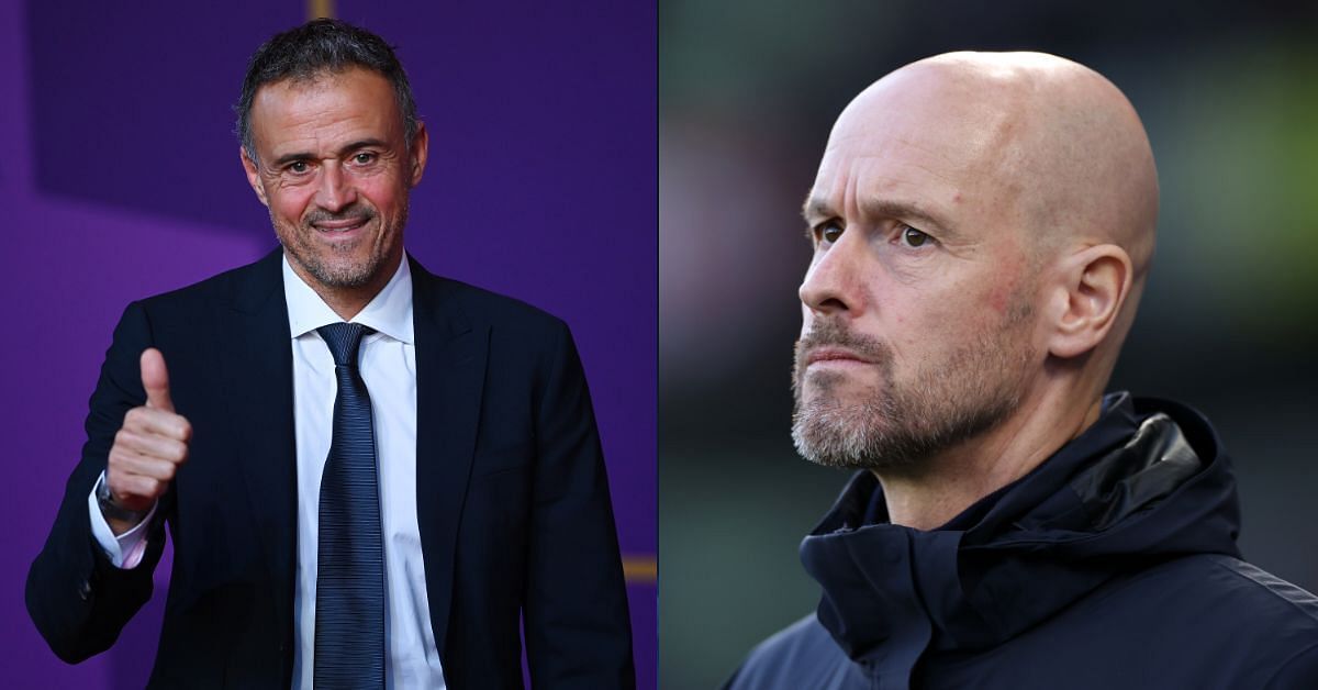 New PSG boss Luis Enrique (left) and Manchester United manager Erik ten Hag