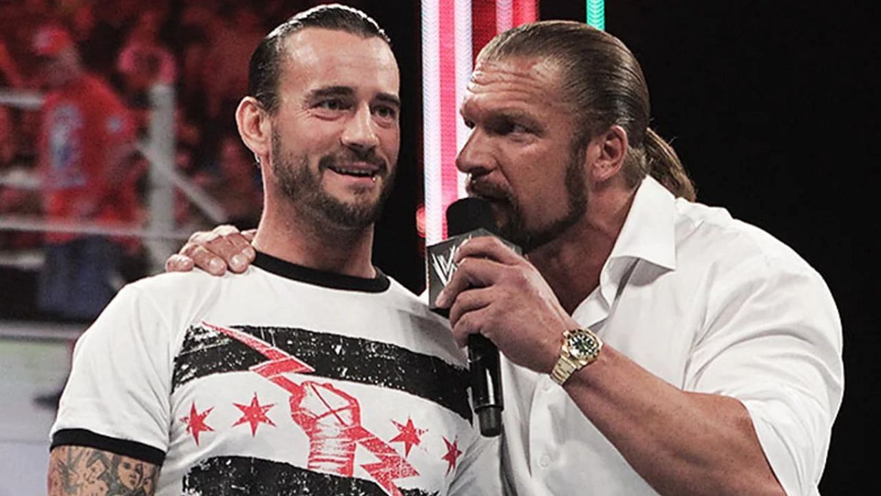 CM Punk (left) and WWE legend Triple H (right)