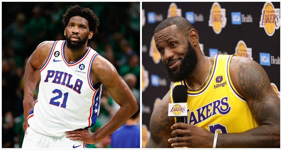 Fans react to LeBron James reacting to Joel Embiid