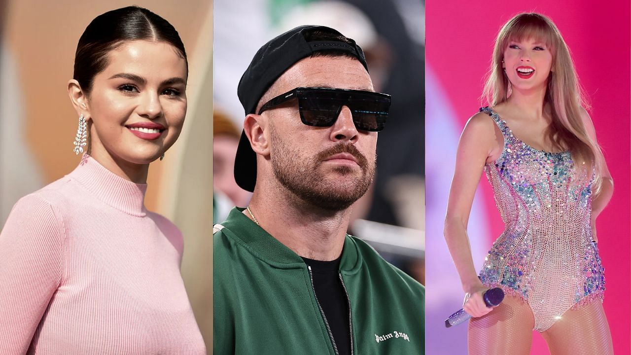 Selena Gomez, Taylor Swift, and Travis Kelce