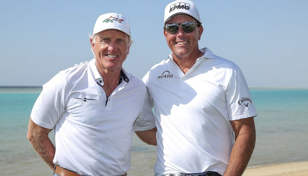 Greg Norman and Phil Mickelson, LIV Golf (Image via Getty)