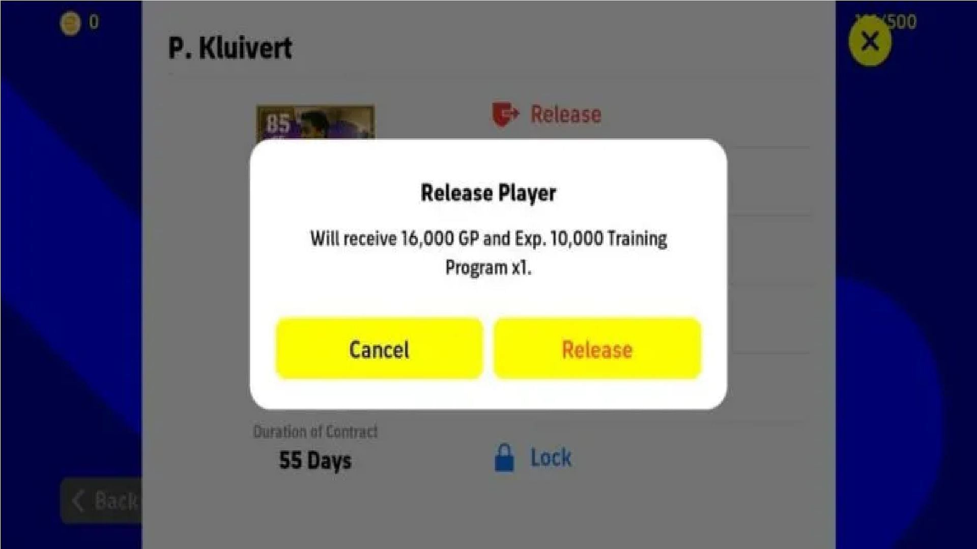 Release the players to earn more Level Training Programs (Image via Konami)