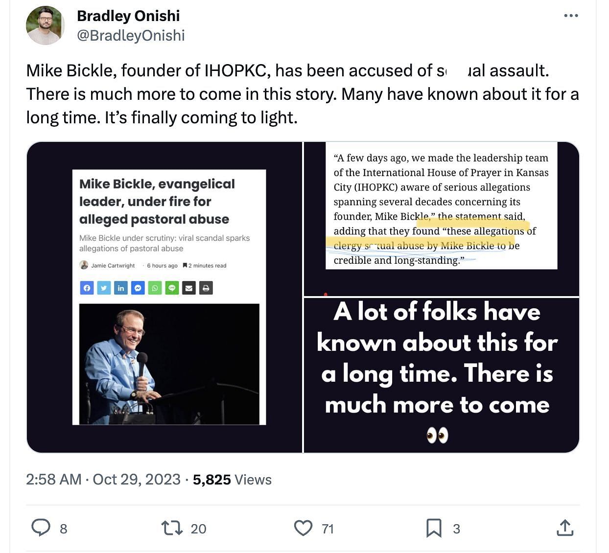 Bickle, the founder of IHOPKC faces serious allegations of misconduct: More details revealed. (Image via Twitter)