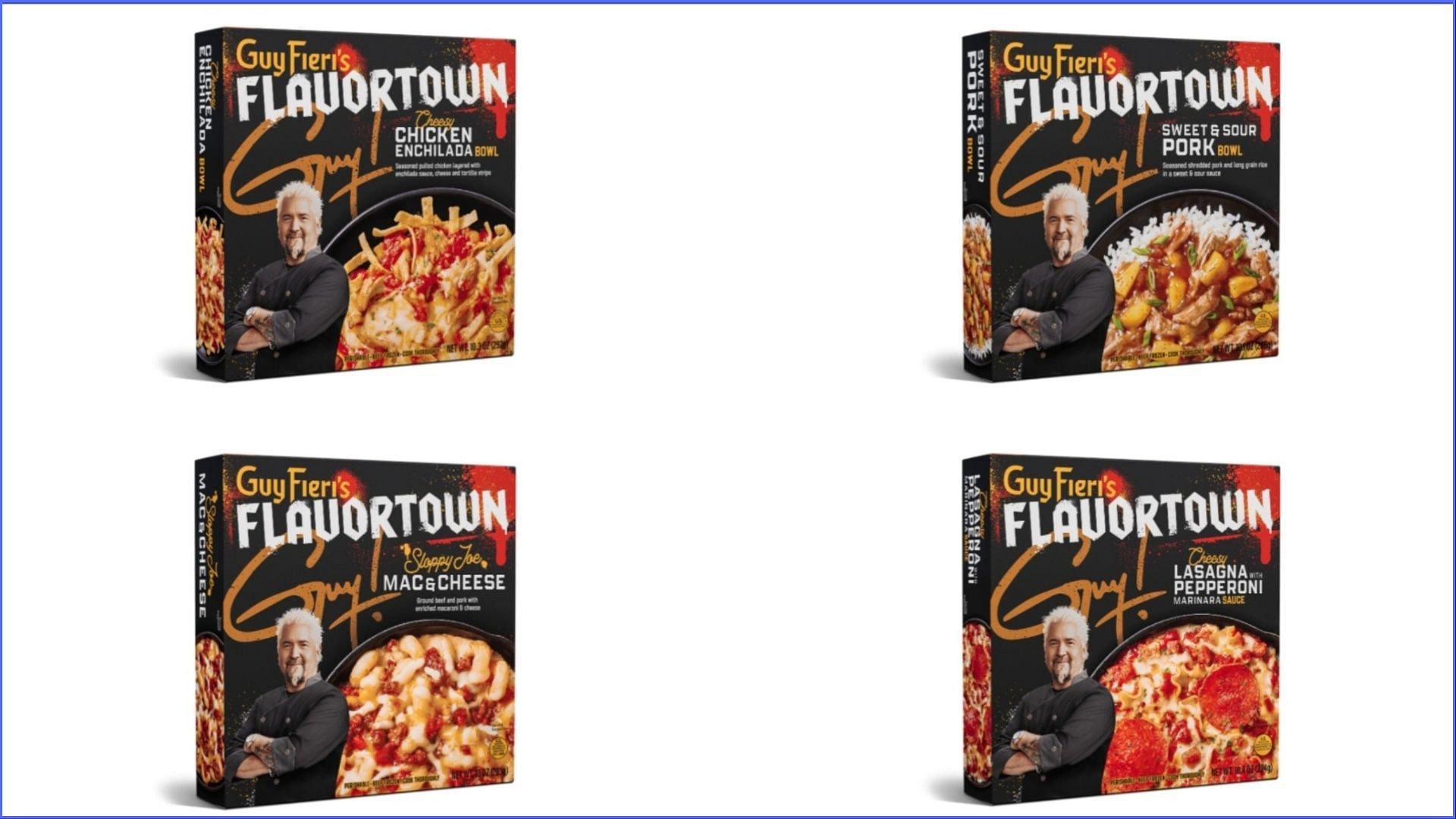 Guy Fieri&#039;s Flavortown frozen meals are exclusive to Walmart (Image via Business Wire)