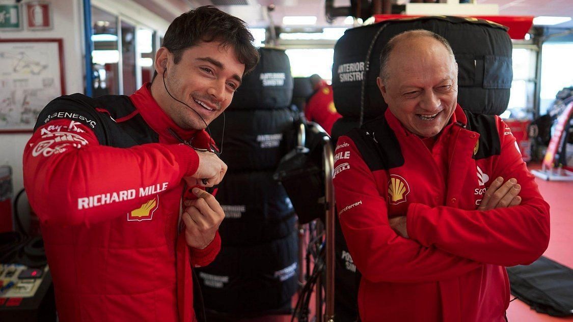 Charles Leclerc Fred Vasseur (Image from Ferrari F1 team)