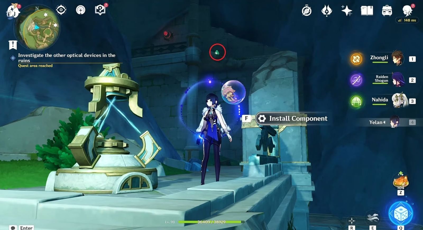 "Investigate the other optical devices in the ruins" Genshin Impact guide