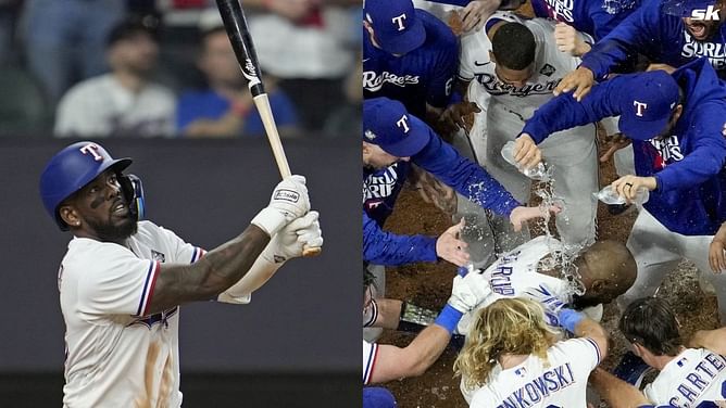 Adolis Garcia's phenomenal walk-off homerun leaves MLB fans stunned as Rangers star breaks record for RBIs in a single postseason