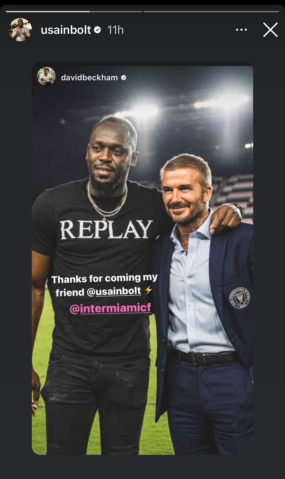 Screenshot of David Beckham&#039;s Instagram story