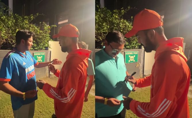 [Watch] KL Rahul signs autograph for fans in Lucknow after India's resounding win against England in 2023 World Cup