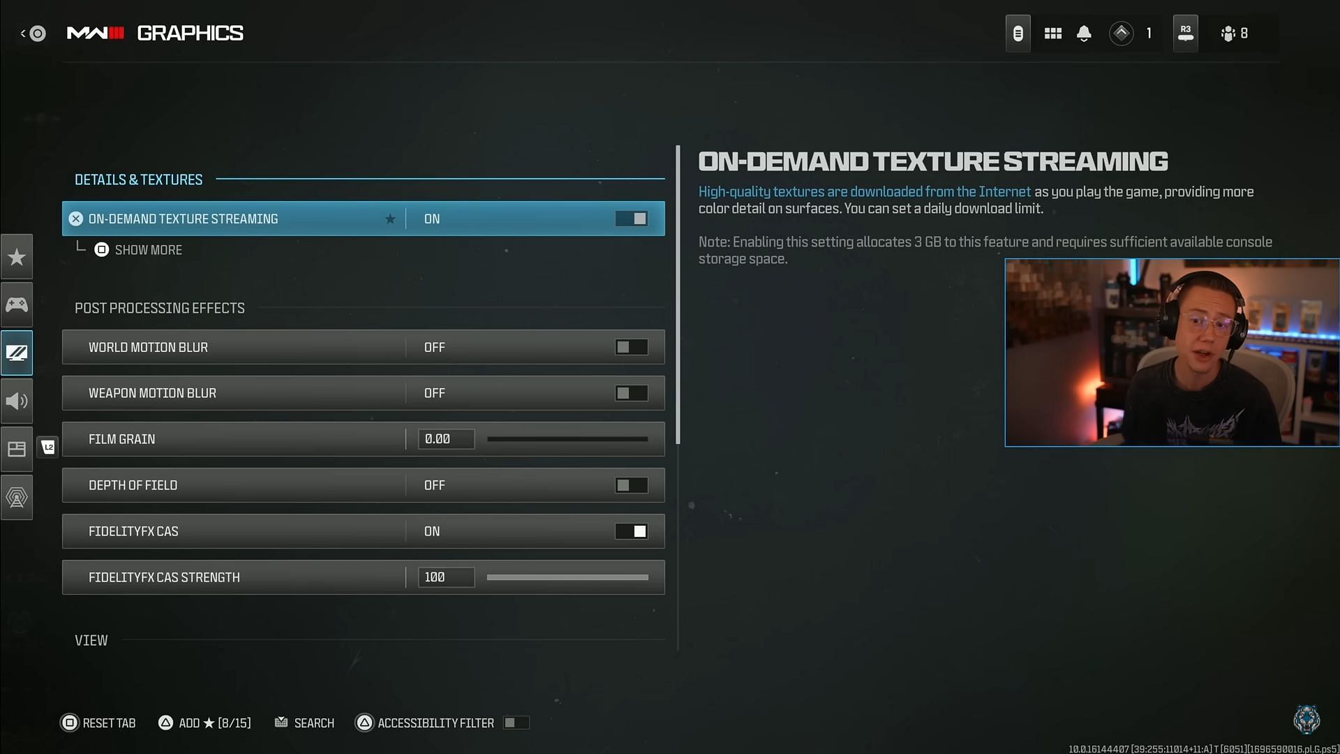 Graphics settings for MW3 Open Beta (Image via Activision and YouTube/WhosImmortal)
