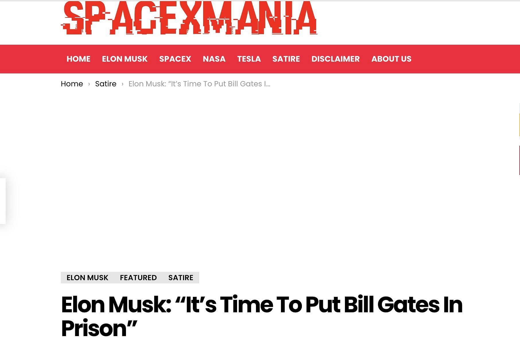 Fake news debunked as an article published on a website claimed Elon Musk suggested that Bill Gates should be put in prison. (Image via Space X Media) 