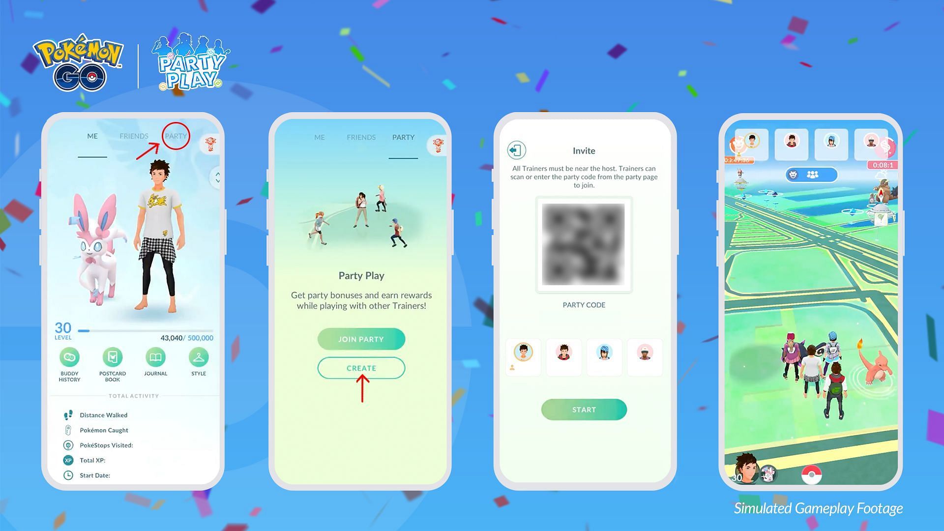 How to create a Party (Image via Niantic)