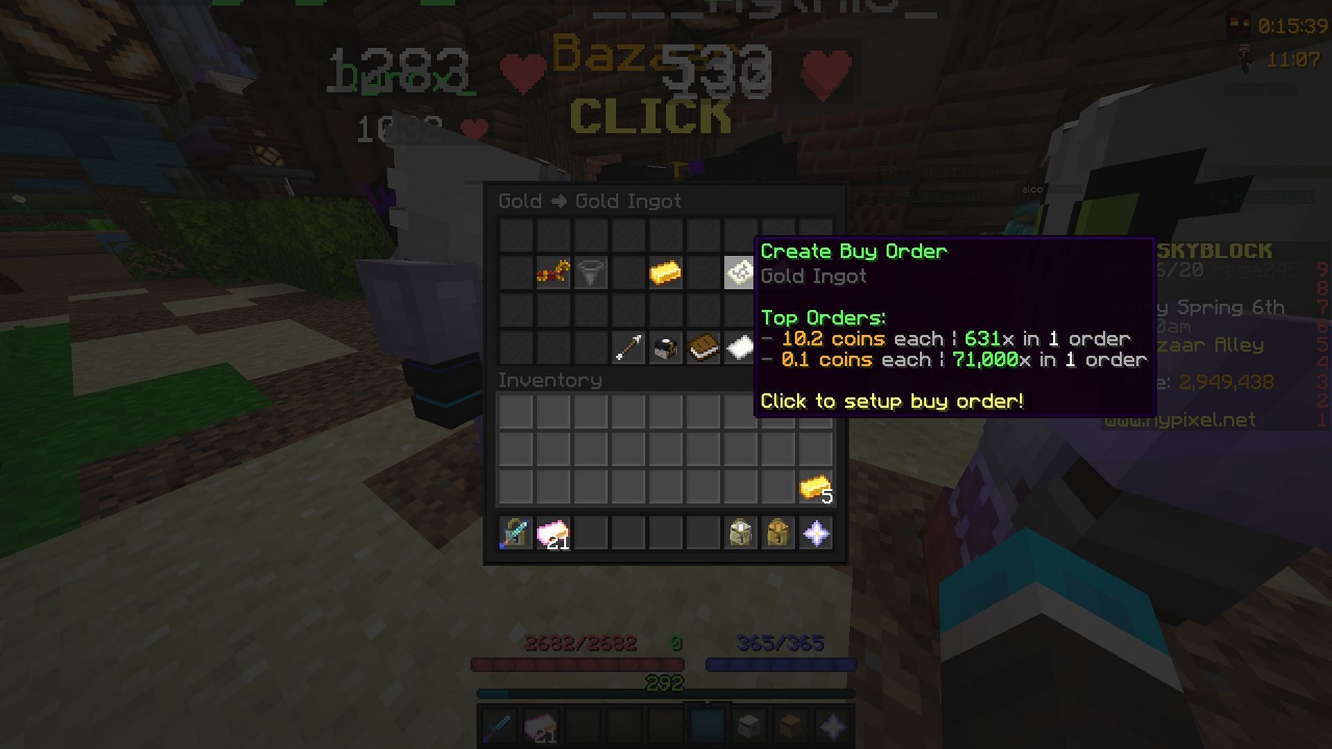 There&#039;s nothing wrong with haggling for gold in multiplayer (Image via Hypixel)