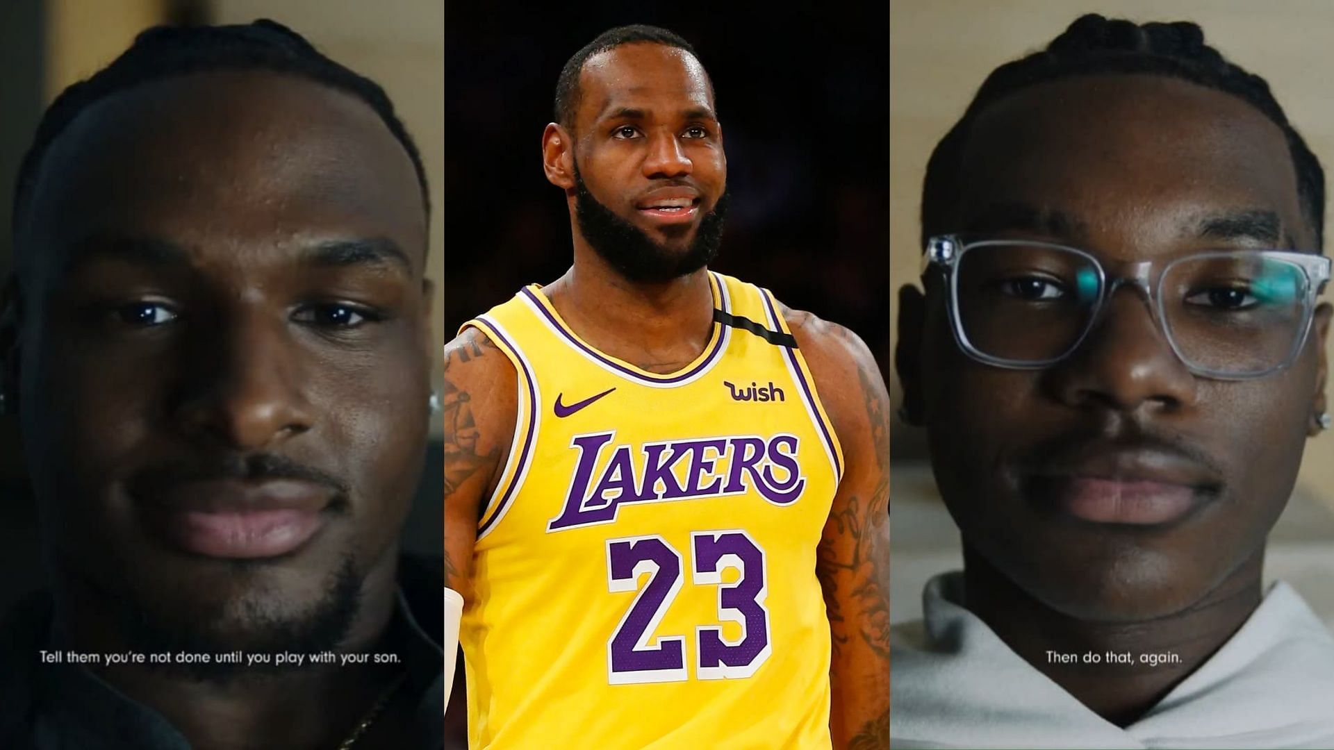 LeBron James stars in a commercial with sons Bryce and Bronny