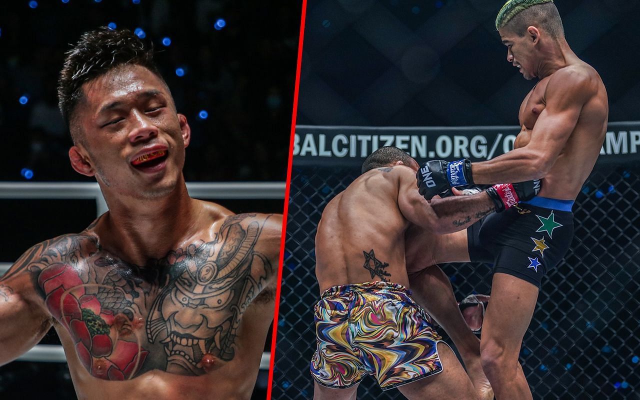 Martin Nguyen (left) and Fabricio Andrade fighting John Lineker (right) | Image credit: ONE Championship