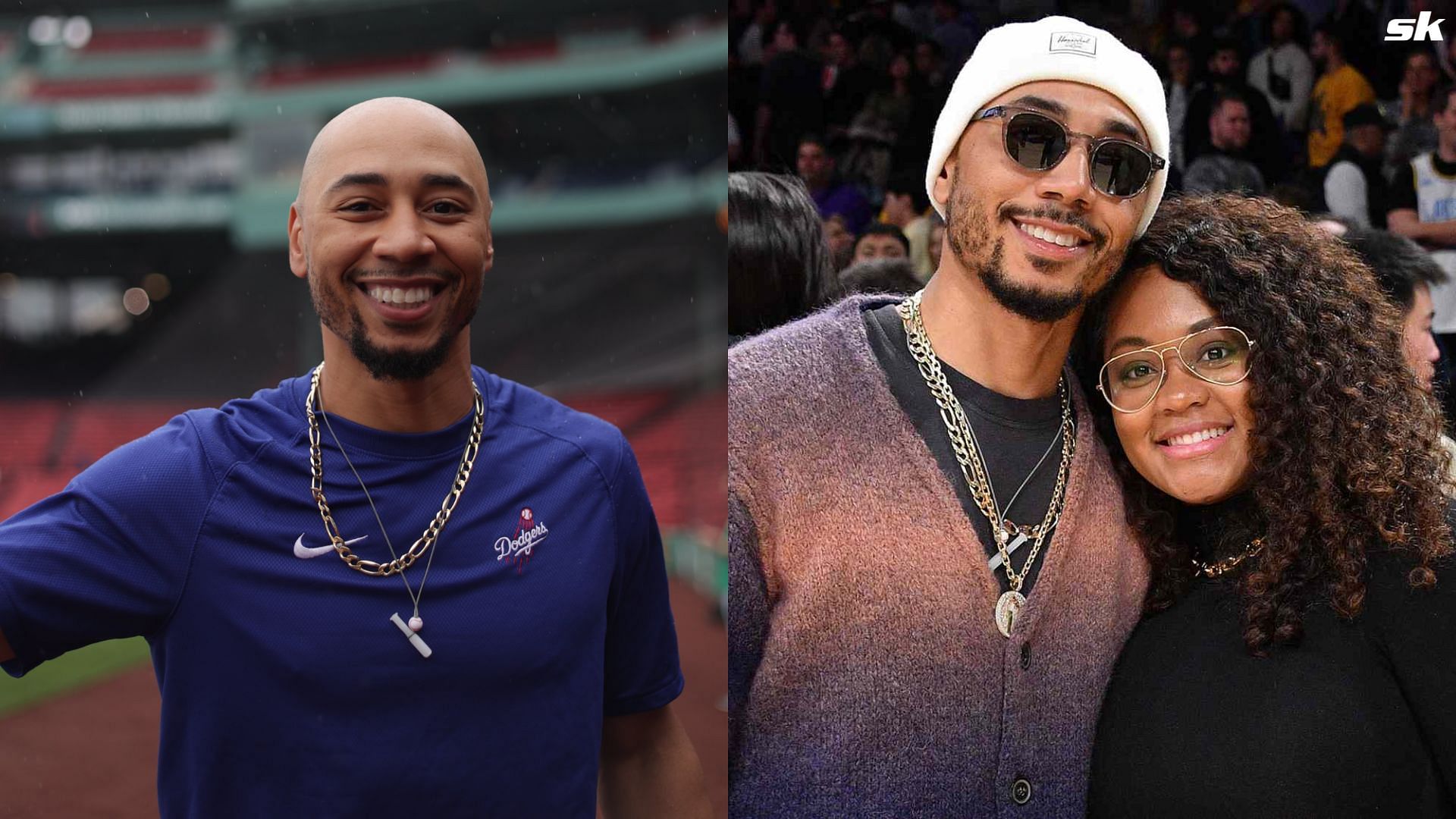 Mookie Betts was spotted at a Lakers games with wife and friends